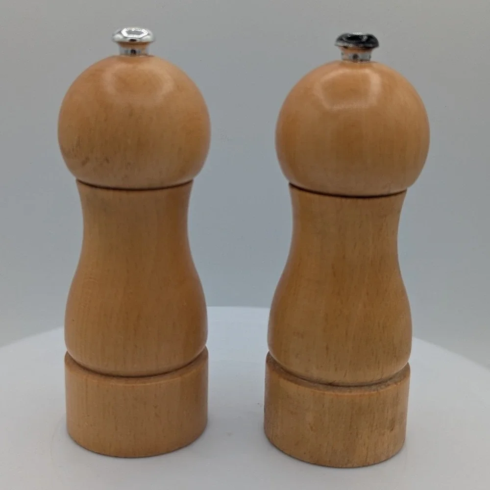 Raadvad Vintage Danish Beech Wood Salt & Pepper Mill Grinder Set  6 Inch